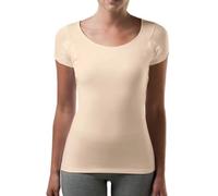 Thompson Tee Sweat Proof Undershirts with Underarm Sweat Pads, Slim, Scoop Neck - Beige - XS