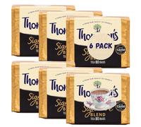 Thompsons Signature Blend Tea, 80 Tea Bags (Pack of 6) - Premium Black Tea, Rich & Full-Bodied Flavor - 480 Total Bags - Family-Size Value Bundle