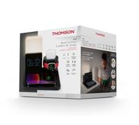 THOMSON CL800i 4-in-1 Alarm Clock and Charging Station - Bedside Lamp with Different Intensity and Colours - Black