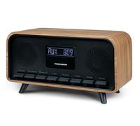 THOMSON RT850BT Vintage Alarm Clock Radio Bluetooth Speaker FM Radio USB Charging AUX Elegant Wood Design Dual Alarm Clock Digital Clock
