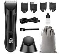 Thomyle The Faithful Intimate Trimmer - Your Ideal Ally for a Flawless Intimate Shave, 4-in-1 Waterproof IPX7, Adjustable Comb, LED Screen, Wet & Dry, for Armpits, Spins, Legs (Black)