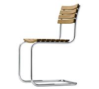 Thonet S 40 Cantilever Dining Chair Stainless steel/Iroko