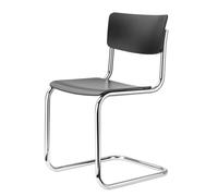 Thonet S 43 Cantilever Dining Chair Chrome/ Black Stained Beech