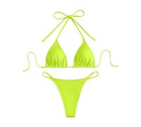Thong Bikini Sets for Women- Brazilian Micro String Bikinis Sexy 2 Piece Swimsuit Triangle Top Halter Bathing Suits Swimming Costume Women Beach Vacation Holiday Essentials