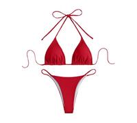 Thong Bikini Sets for Women- Brazilian Micro String Bikinis Sexy 2 Piece Swimsuit Triangle Top Halter Bathing Suits Swimming Costume Women Beach Vacation Holiday Essentials