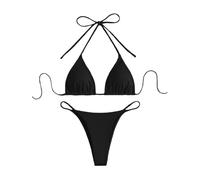 Thong Bikini Sets for Women- Brazilian Micro String Bikinis Sexy 2 Piece Swimsuit Triangle Top Halter Bathing Suits Swimming Costume Women Beach Vacation Holiday Essentials