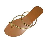 Thong Sandals For Women Colored Thin Rope Flat Sandal Fashion Strappy Crossover Flip Flops Casual Beach Sandal Wide Open Toe Sandals Comfort Fit Walking Slippers Lightweight Breathable Sandalen