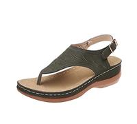 Thong Sandals Women Solid Color Lightweight Casual Flip Flops Open Toe Wedge Heel Sandals Beach Summer Indoor Outdoor