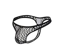 Thongs for Men - Fishnet Transparent G-String Thong Low Waist Sexy Pouch Briefs Erotic Underwear Lace Mesh Underpants Male T-Back Jockstrap Panties Comfort Breathable Interest Underwear
