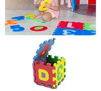 Thonlai 36pcs Alphabet Foam Puzzle Play Mat, Interlocking Soft Foam Playmats with ABC Numbers for Kids, Removable Easy Clean EVA Foam Mat for Safe Crawling and Learning