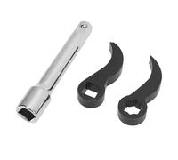 Thonlai 3Pcs Pry Bar Wrench Adapter Set, Square and Star Pry Bar 1/2in Drive Wrench Adaptor Head Set with Horn Design, for Auto Repairs Construction Demolition Prying Tasks