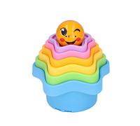 Thonlai 6pcs Stacking Cups, Drain Hole Design DIY Educational Safe Plastic Material Baby Nesting Toys, with Different Shaped Waterfalls for Ages Above 6M