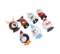 Thonlai Christmas Wind Up Toy Set, Cute Santa Claus Snowman Clockwork | ABS Plastic, Safe for Children, No Batteries Needed, Winding Mechanism, Holiday Decoration