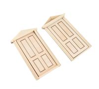 Thonlai Dollhouse Miniature Door Set 1:12 Scale Wooden Craft Accessories