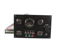 Thonlai Engine Boat Instrument Panel, High Precision 5 Gauge Set Water Oil Temperature Oil Level Voltage Tachometer with Alarm Function, for Yachts RVs Trucks Ships 12V