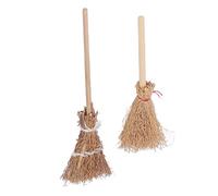 Thonlai Mini Witch Broom 14CM 10CM Straw for Halloween Cosplay