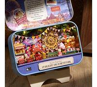 Thonlai Miniature Dollhouse Kit with LED Light, DIY Wooden Craft for Kids