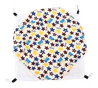 Thonlai Pet Hammock, Warm Plush Double Layer Hanging Bed with Fixed Accessories, for Hamsters Rabbits Small Animals Cage (Large Size cartoon stars)