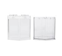 Thonlai Small Fish Tank, Super Drop Resistant Inner Tank with Rounded Corner Design for Office Decoration, Portable Mini Aquarium Tank (Transparent)