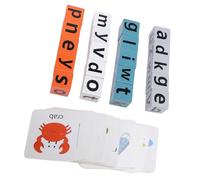 Thonlai Wooden Alphabet Blocks, Interactive Educational Toy for Early Learning with Duel Style Board Game, for Toddlers to Enhance English Vocabulary