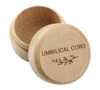 Thootyriaf Traditional Round Wooden Baby Umbilical Cord Memorial Box (2 x 2 x 1.4 inches)