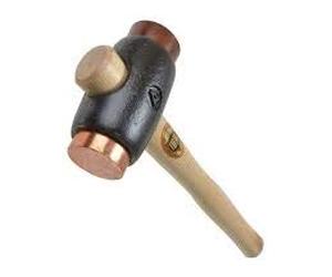 Thor 03-216SFG Copper/Hide Hammer Size 4 - 2470g, 50mm Face - Dual Soft Face, Malleable Iron Head, Fibreglass Handle - Ideal for Automotive & Engineering Applications.