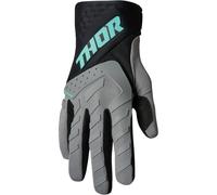 Thor 2025 Youth Spectrum Grey Black Mint Motocross Gloves Quad MX Kids Junior