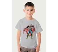 Thor Arms Folded Pose Marvel T-Shirt in Mid Grey | Size: 3-4 Years Thor Mid Grey 3-4 Years