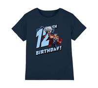 Thor Birthday 12 Unisex Kids T Shirt, Navy, 3-4 Years
