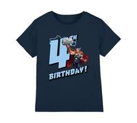 Thor Birthday 4 Unisex Kids T Shirt, Navy, 3-4 Years