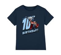 Thor Boys Birthday 10 Unisex Kids T-Shirt, Navy, 7-8 Years UK