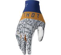 Thor Bravo Motocross Gloves, white-blue-yellow, size XS for Men