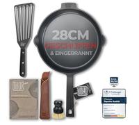THOR Cast Iron Pan Induction 28 cm with Accessories - Polished Surfaces I Frying Pan Induction Cast Iron Pan Cast Iron Pan Grill Iron Pan Cast Iron Pan Cast Iron Pan Cast Iron Pan
