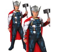 Thor Deluxe Boys Licensed Fancy Dress Costume Marvel Thor Outfit Age 3-10