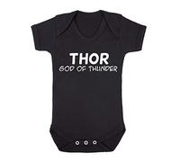 Thor god of thunder mythology baby grow vest, 0-3 months, Black