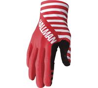 Thor Hallman Mainstay Stripe Motocross Gloves, black-white-red, size 2XL for Men