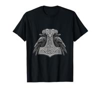 Thor Hammer Odin's Raven Viking Nordmann Mythology T-Shirt