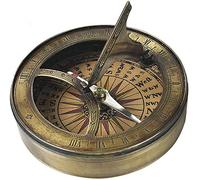 THOR INSTRUMENTS Antique Bronze Finish 18th Century Sundial & Compass Rustic Vintage Home Decor Gifts