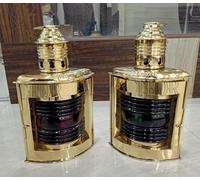 THOR INSTRUMENTS Brass Lantern Set of 2, Vintage Nautical Ship Oil Lamps with 6'' Diameter, Fully Functional, Rustic Home Decor Gifts