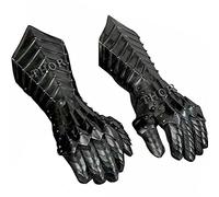 THOR INSTRUMENTS Medieval Black Antique Finish Nazgul Gauntlets Steel Armor Gloves Crusader LARP Gauntlets Rustic Vintage Home Decor Gifts, Black, Adult