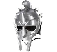 THOR INSTRUMENTS Medieval Functional Helmet of the Spaniard Maximus Roman Gladiator Armor Helmet Silver Rustic Vintage Home Decor Gifts, Silver, Adult