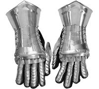 THOR INSTRUMENTS Medieval Knight Halloween Costume Gauntlets Armor Steel Gloves Rustic Vintage Home Decor Gifts, Silver, Adult