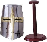 THOR INSTRUMENTS Medieval Templar Crusader Knight Armor Helmet Size One Rustic Vintage Home Decor Gifts