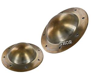 THOR INSTRUMENTS Medieval Viking Antique 14g Boar Formation Function Umbo Shield Boss Rustic Vintage Home Decor Gifts, Antique Brass, 8"