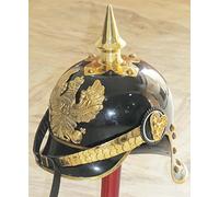 WW I&II GERMAN PRUSSIAN PICKELHAUBE HELMET BRASS ACCENTS IMPERIAL OFFICER SPIKE HELMET