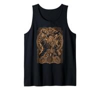 Thor Mjolnir Lightning Ravens Norse Mythology God - Sepia Tank Top