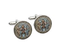 Thor Norse God Cufflinks | Viking God of Thunder & Strength Artwork | Mythology Cuff Links in Gift Box | Unique Groomsmen & Gift for Anniversary | Norse Pagan & Asatru Symbols