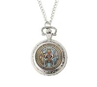 Thor Norse Mythology Pocket Watch - Viking God of Thunder Design - Mjölnir Artwork - Resin Dome Quartz Watch with Chain - Nordic Pagan Gift for Him - Rune & Viking Art Jewellery