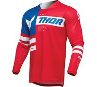 Thor Patriot Motocross Jersey, white-red-blue, size L for Men