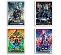 Thor Ragnarok Cast Signed Movie Poster Autograph A4 Photo Print Framed Memorabilia Gift 2017 Marvel Film (All 4 Movies A3 Poster Only)